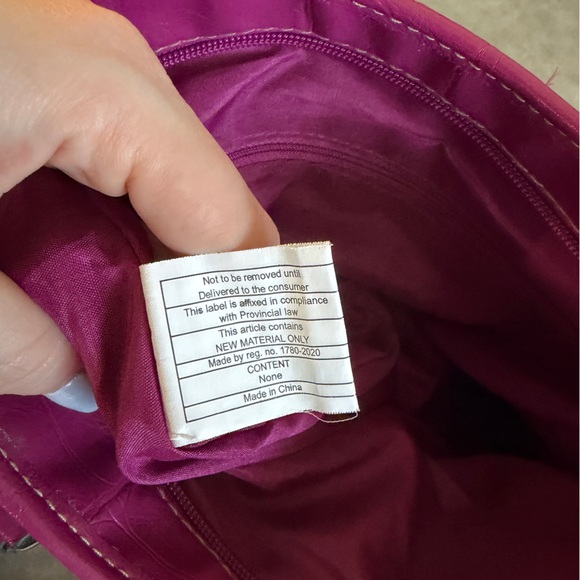 fuschia faux croc leather shoulder tote bag - Picture 14 of 14